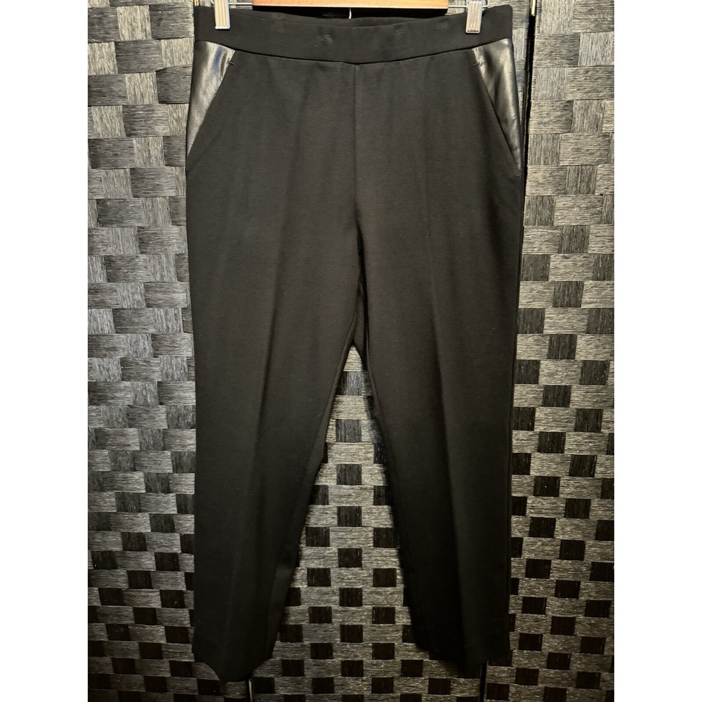 Susan Graver Knit Ankle Pants Size Small Petite Black Pull On A384278 Women's